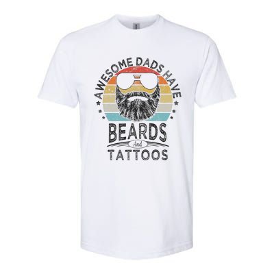 Awesome Dads Have Beards And Tattoos Funny Bearded Dad Softstyle CVC T-Shirt