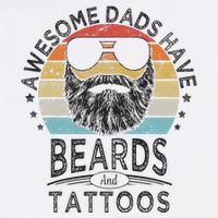 Awesome Dads Have Beards And Tattoos Funny Bearded Dad Full-Length Apron With Pockets