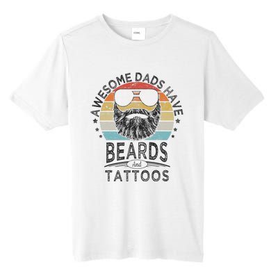 Awesome Dads Have Beards And Tattoos Funny Bearded Dad Tall Fusion ChromaSoft Performance T-Shirt