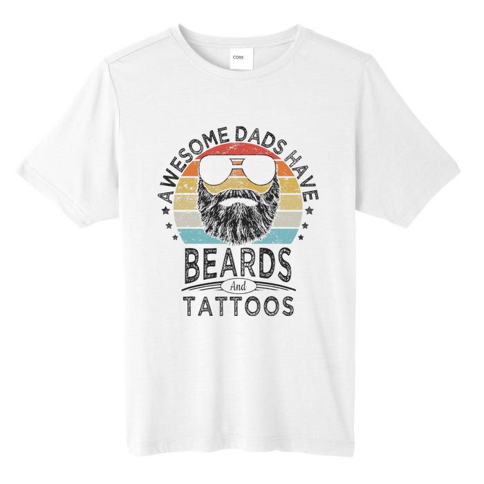 Awesome Dads Have Beards And Tattoos Funny Bearded Dad Tall Fusion ChromaSoft Performance T-Shirt