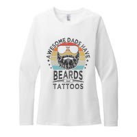 Awesome Dads Have Beards And Tattoos Funny Bearded Dad Womens CVC Long Sleeve Shirt