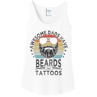 Awesome Dads Have Beards And Tattoos Funny Bearded Dad Ladies Essential Tank