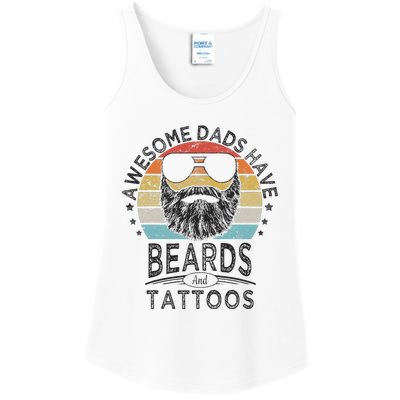 Awesome Dads Have Beards And Tattoos Funny Bearded Dad Ladies Essential Tank