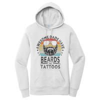 Awesome Dads Have Beards And Tattoos Funny Bearded Dad Women's Pullover Hoodie