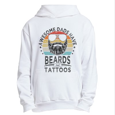 Awesome Dads Have Beards And Tattoos Funny Bearded Dad Urban Pullover Hoodie