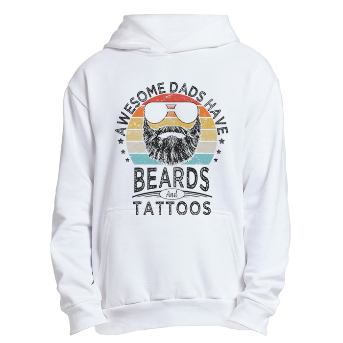 Awesome Dads Have Beards And Tattoos Funny Bearded Dad Urban Pullover Hoodie