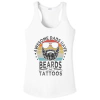 Awesome Dads Have Beards And Tattoos Funny Bearded Dad Ladies PosiCharge Competitor Racerback Tank