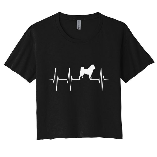Akita Dog Heartbeat Dog Lover Gift mother's day Crop Top