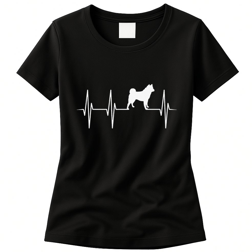 Akita Dog Heartbeat Dog Lover Gift mother's day Womens T-Shirt