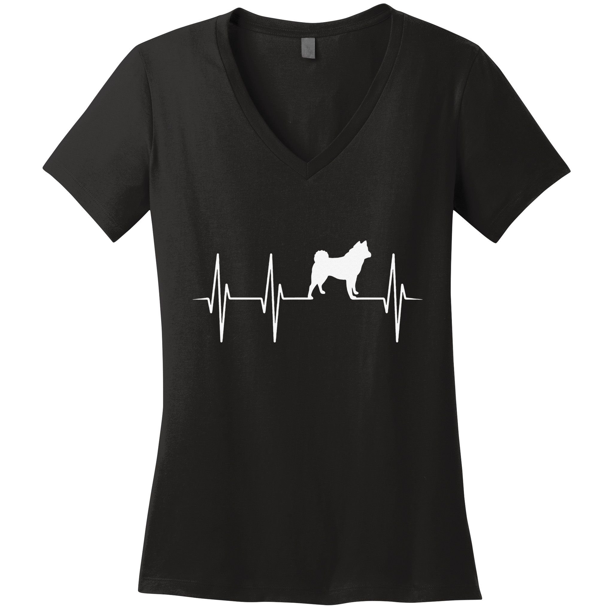Akita Dog Heartbeat Dog Lover Gift mother's day Women's V-Neck T-Shirt