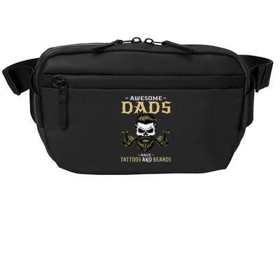 Awesome Dads Have Tattoos and Beards Skull Crossbody Pack