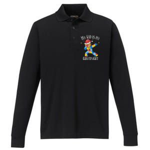 Autistic Dabbing Happy Gingerbread Mom Autism Awareness Gift Performance Long Sleeve Polo