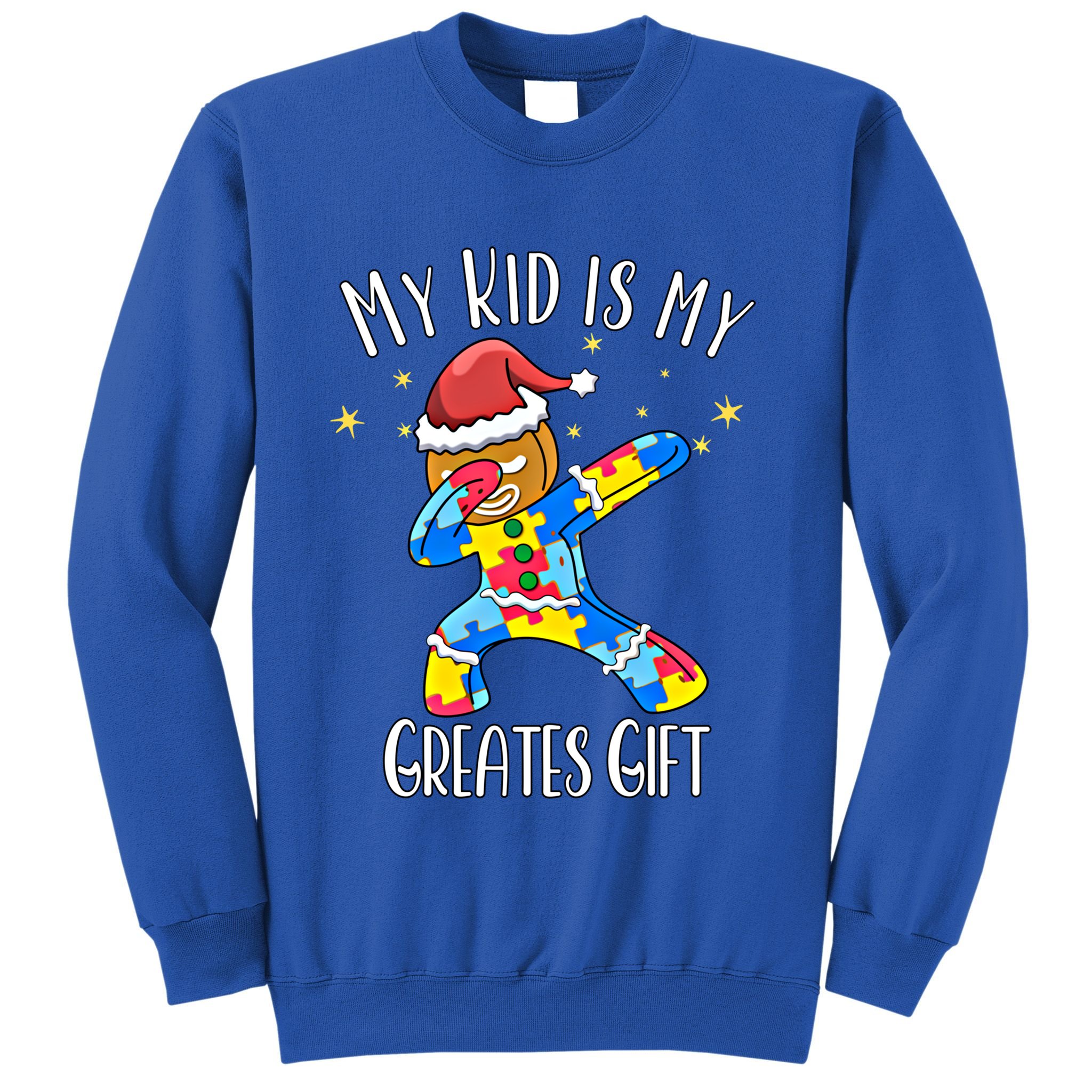 Autistic Dabbing Happy Gingerbread Mom Autism Awareness Gift Sweatshirt