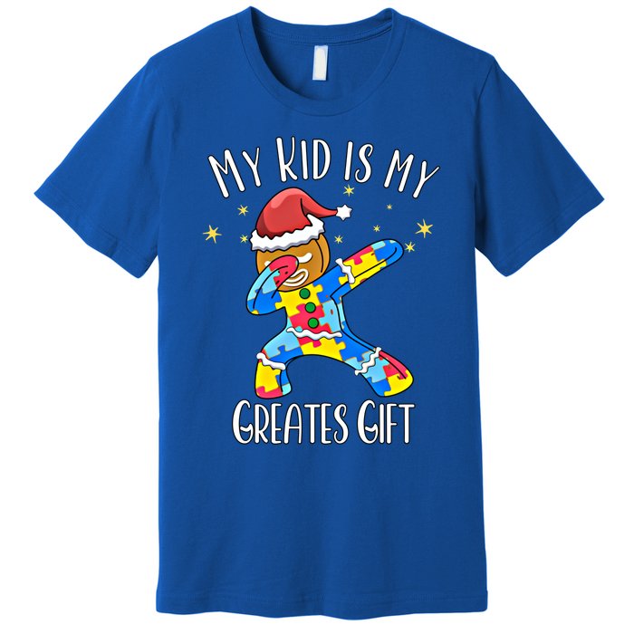 Autistic Dabbing Happy Gingerbread Mom Autism Awareness Gift Premium T-Shirt