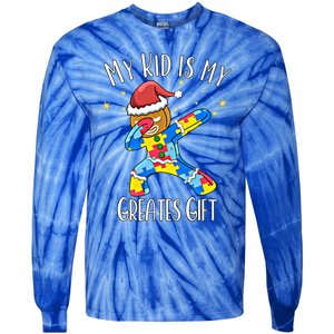 Autistic Dabbing Happy Gingerbread Mom Autism Awareness Gift Tie-Dye Long Sleeve Shirt