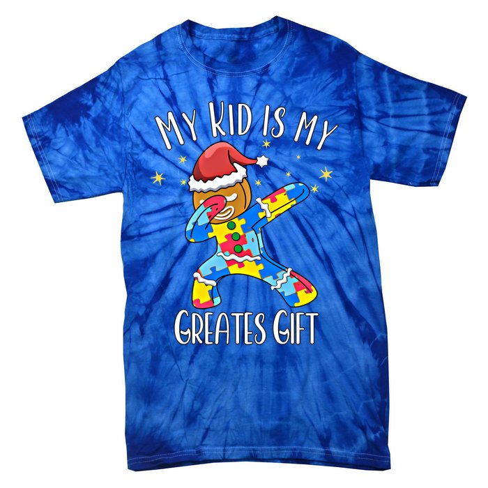 Autistic Dabbing Happy Gingerbread Mom Autism Awareness Gift Tie-Dye T-Shirt