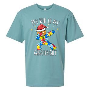 Autistic Dabbing Happy Gingerbread Mom Autism Awareness Gift Sueded Cloud Jersey T-Shirt