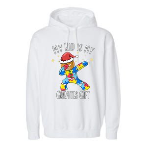 Autistic Dabbing Happy Gingerbread Mom Autism Awareness Gift Garment-Dyed Fleece Hoodie