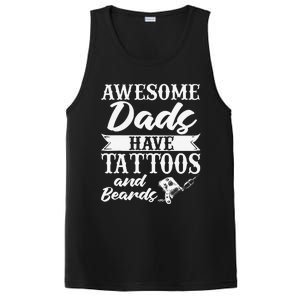 Awesome Dads Have Tattoos And Beards Father Fathers Day PosiCharge Competitor Tank