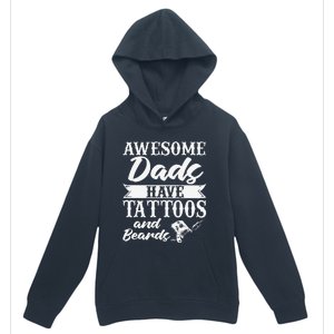 Awesome Dads Have Tattoos And Beards Father Fathers Day Urban Pullover Hoodie