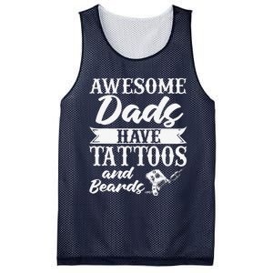 Awesome Dads Have Tattoos And Beards Father Fathers Day Mesh Reversible Basketball Jersey Tank