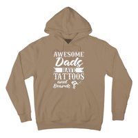 Awesome Dads Have Tattoos And Beards Father Fathers Day Hoodie