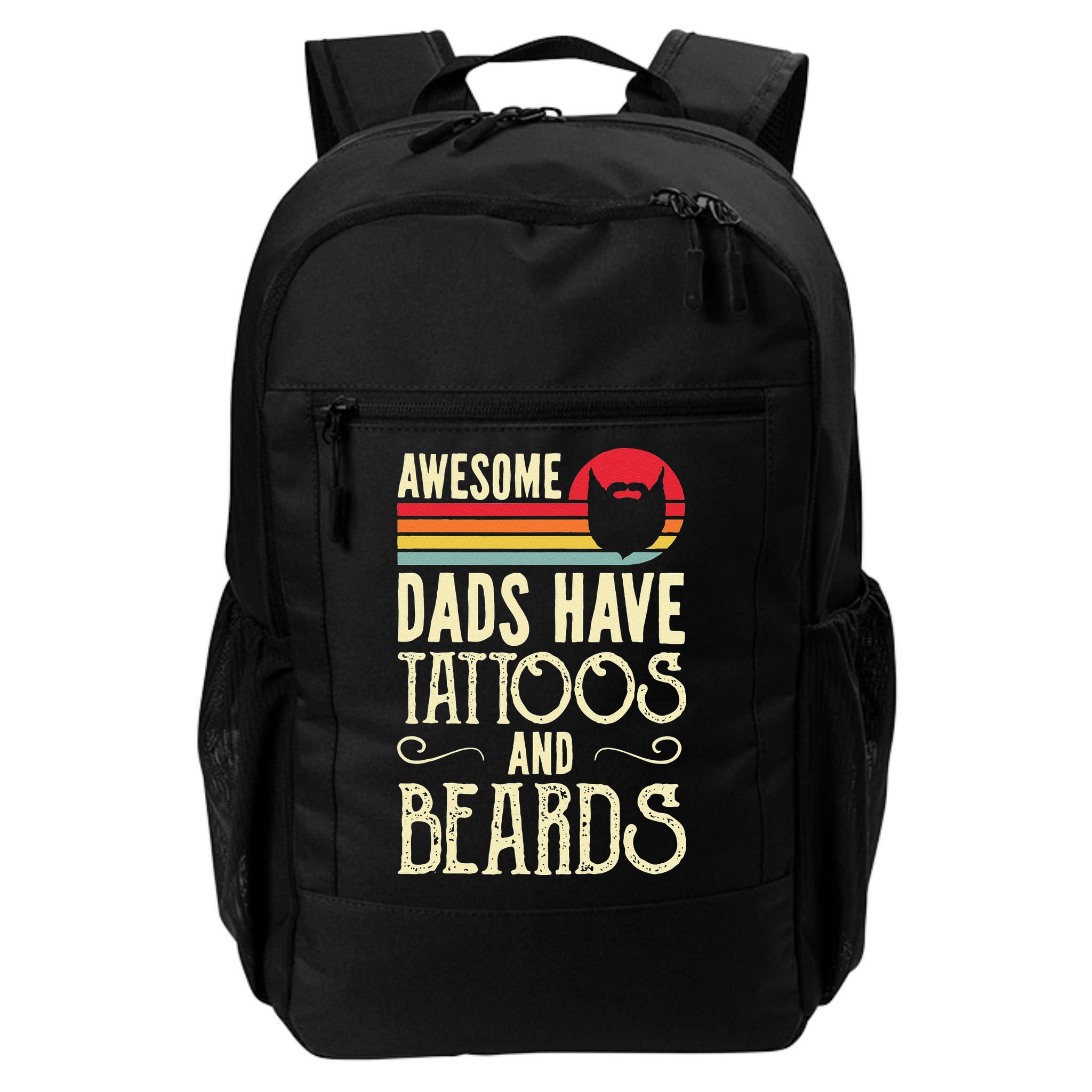 Awesome Dads Have Tattoos And Beards Funny Father Day Backpack