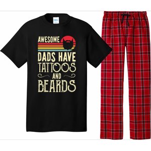 Awesome Dads Have Tattoos And Beards Funny Father Day Pajama Set