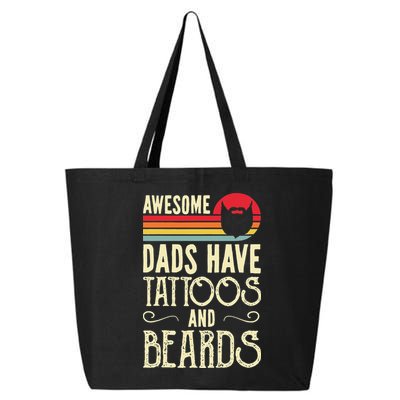 Awesome Dads Have Tattoos And Beards Funny Father Day 25L Jumbo Tote