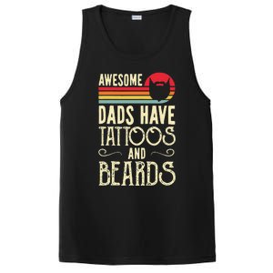 Awesome Dads Have Tattoos And Beards Funny Father Day PosiCharge Competitor Tank