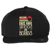 Awesome Dads Have Tattoos And Beards Funny Father Day Wool Snapback Cap
