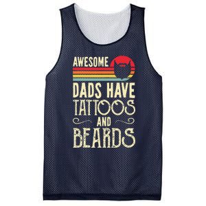 Awesome Dads Have Tattoos And Beards Funny Father Day Mesh Reversible Basketball Jersey Tank