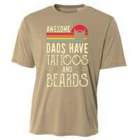 Awesome Dads Have Tattoos And Beards Funny Father Day Cooling Performance Crew T-Shirt