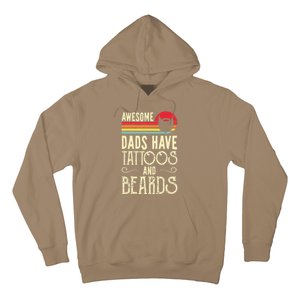 Awesome Dads Have Tattoos And Beards Funny Father Day Hoodie