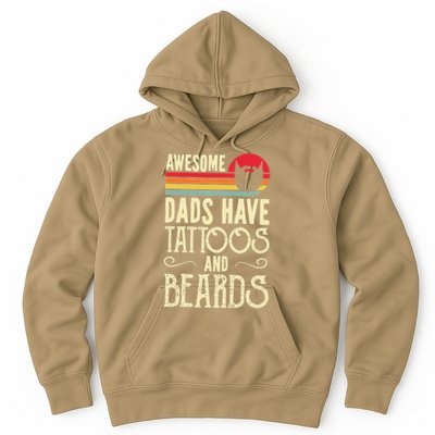 Awesome Dads Have Tattoos And Beards Funny Father Day Hoodie