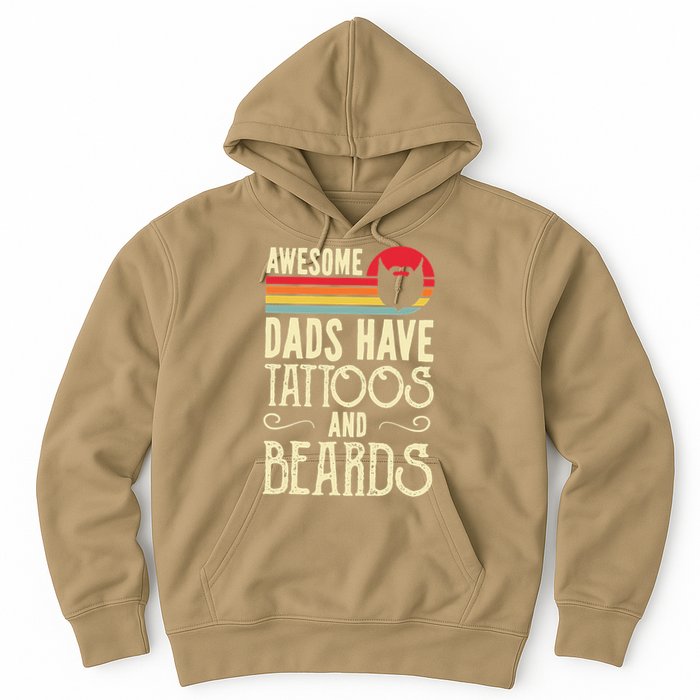 Awesome Dads Have Tattoos And Beards Funny Father Day Hoodie