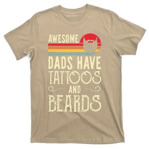 Awesome Dads Have Tattoos And Beards Funny Father Day T-Shirt