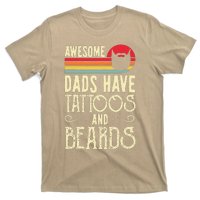 Awesome Dads Have Tattoos And Beards Funny Father Day T-Shirt