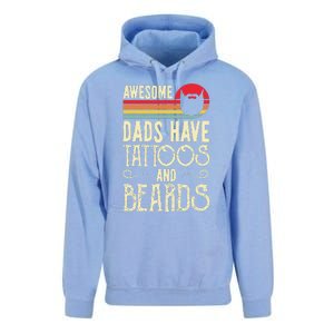 Awesome Dads Have Tattoos And Beards Funny Father Day Unisex Surf Hoodie