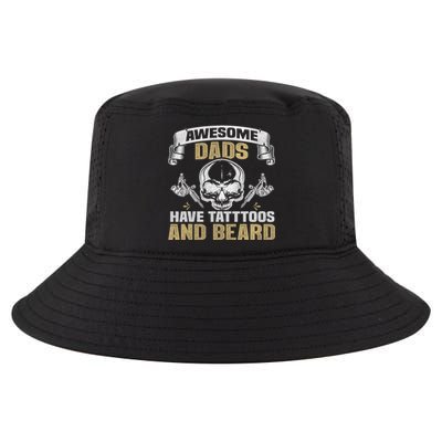 Awesome Dads Have Tattoos and Beards Skull Cool Comfort Performance Bucket Hat