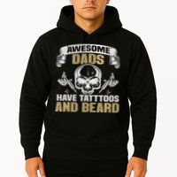 Awesome Dads Have Tattoos and Beards Skull Hoodie