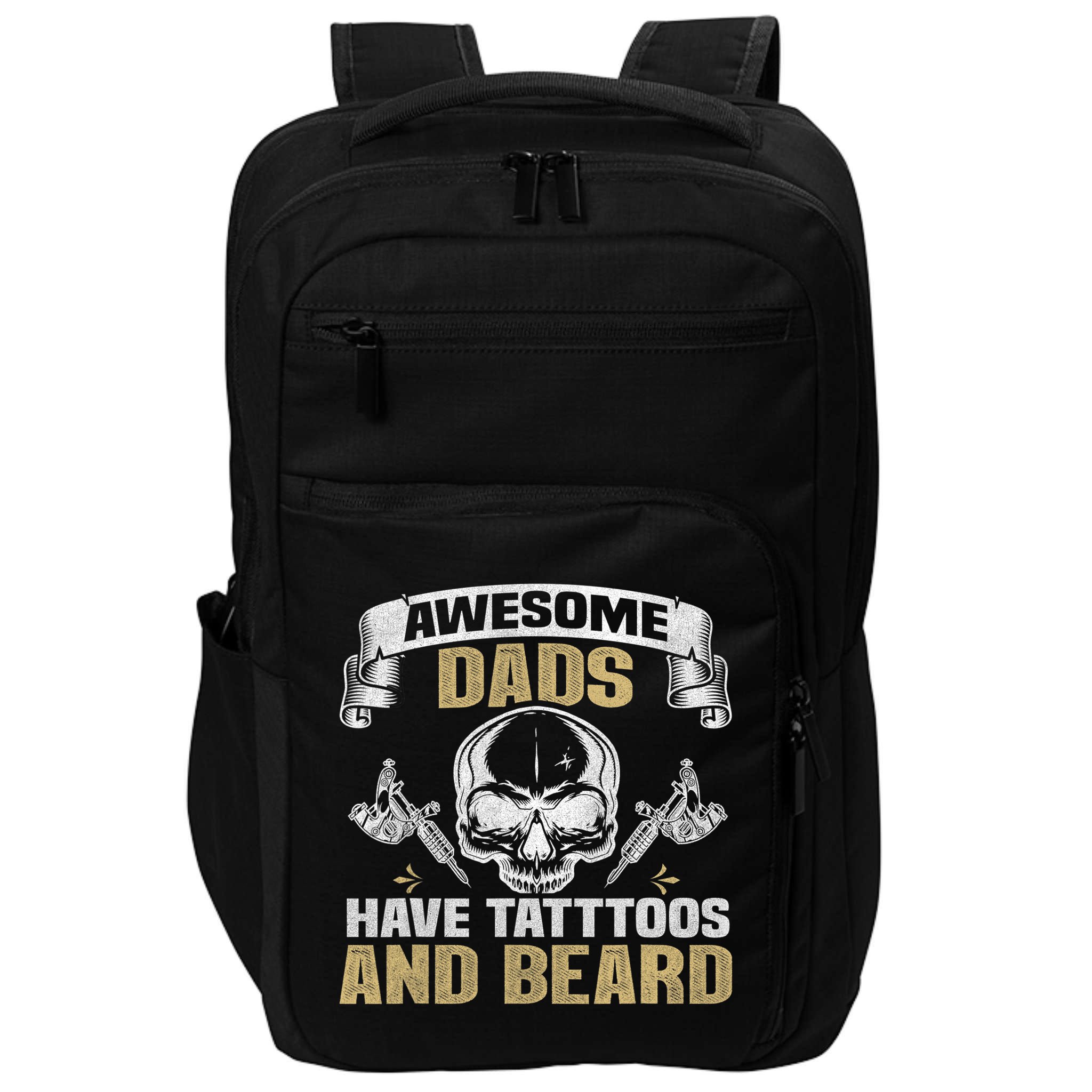 Awesome Dads Have Tattoos and Beards Skull Impact Tech Backpack