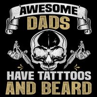 Awesome Dads Have Tattoos and Beards Skull Sustainable Bucket Hat