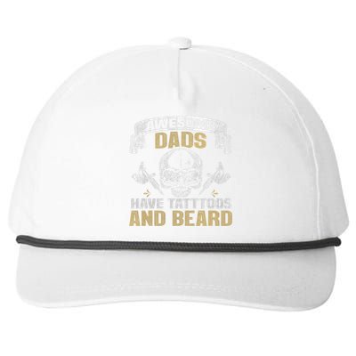 Awesome Dads Have Tattoos and Beards Skull Snapback Five-Panel Rope Hat