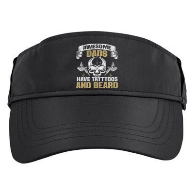 Awesome Dads Have Tattoos and Beards Skull Adult Drive Performance Visor
