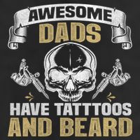 Awesome Dads Have Tattoos and Beards Skull Adult Drive Performance Visor