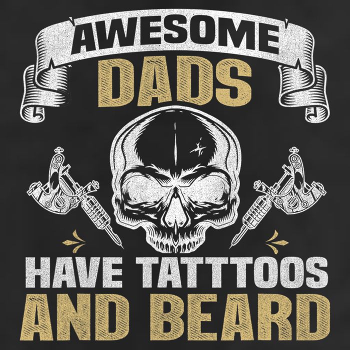 Awesome Dads Have Tattoos and Beards Skull Adult Drive Performance Visor