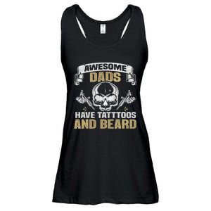 Awesome Dads Have Tattoos and Beards Skull Ladies Essential Flowy Tank