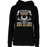 Awesome Dads Have Tattoos and Beards Skull Womens Funnel Neck Pullover Hood