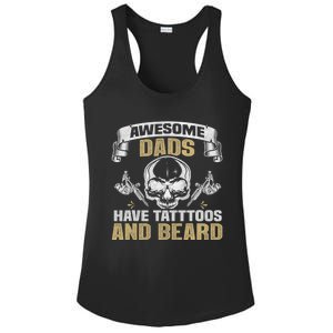 Awesome Dads Have Tattoos and Beards Skull Ladies PosiCharge Competitor Racerback Tank